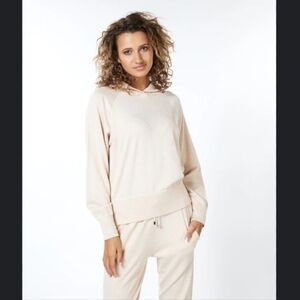 Esqualo Lurex Raglan Sweater Hoodie Sz L Gold Shimmer
